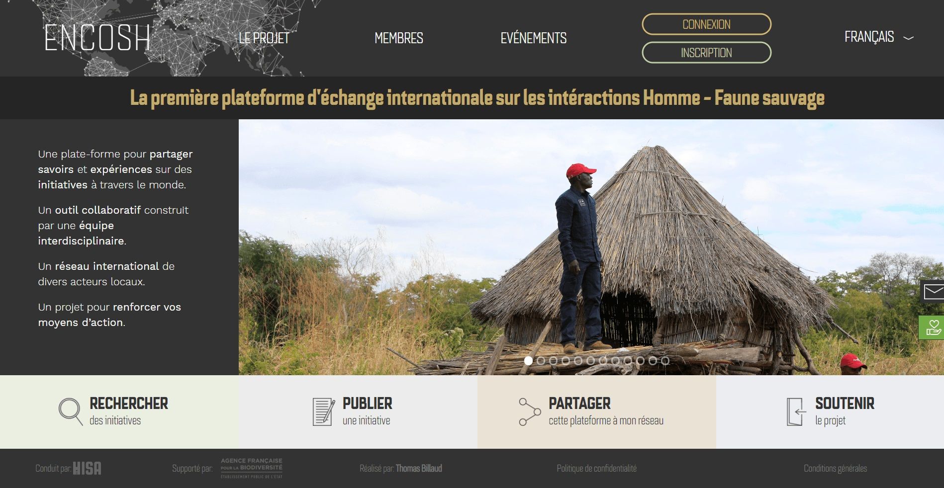 Capture d'écran du site Encosh